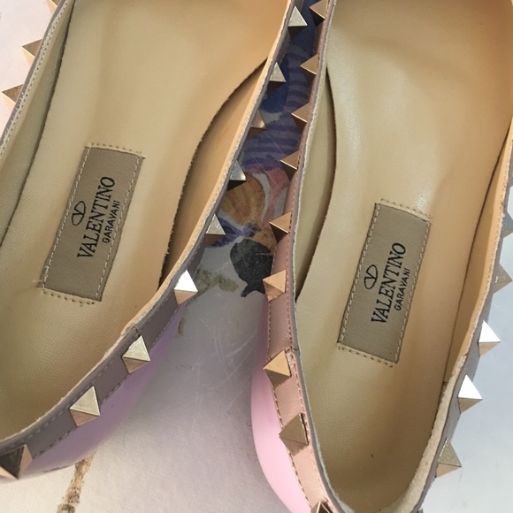 Authentic Valentino Rock-stud Ballerina Flats Sz37 - Picture 4 of 7
